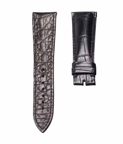 Black double‑sided cane grain alligator leather watch strap for Franck Muller Men's Collection 8880 CC AT