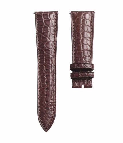 Brown round grain alligator leather watch strap for Franck Muller Men's Collection 8880 CC AT