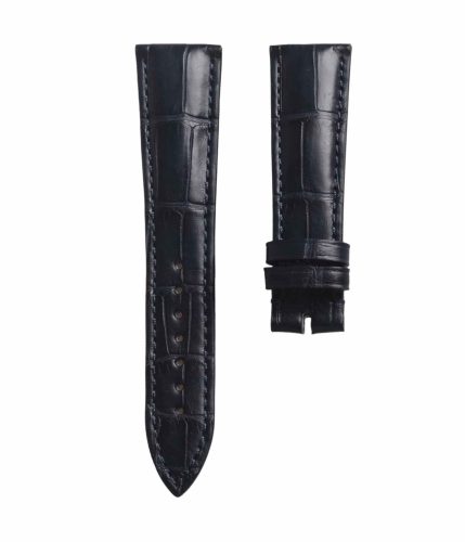 Dark blue cane grain american alligator leather watch strap for Franck Muller Men's Collection 8880 CC AT