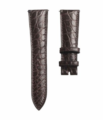 Dark brown round grain alligator leather watch strap for Franck Muller Men's Collection 8880 CC AT