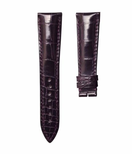 Glossy deep purple cane grain american alligator leather watch strap for Franck Muller Men's Collection 8880 CC AT