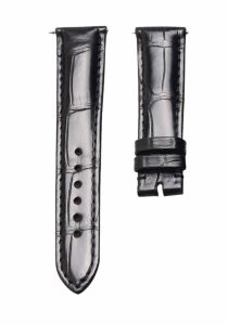 Black cane‑grain alligator leather watch strap for Glashutte Original Lady Serenade 1‑39‑22‑09‑06‑04
