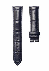 Dark‑blue cane‑grain alligator leather watch strap for Glashutte Original Lady Serenade 1‑39‑22‑09‑06‑04