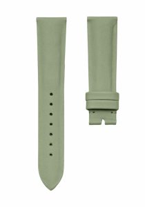 Matcha‑green checkered‑grain silk watch strap for Glashutte Original Lady Serenade 1‑39‑22‑09‑06‑04