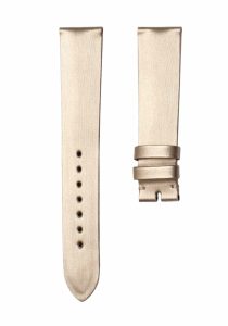 Champagne‑gold vertical‑grain silk watch strap for Glashutte Original Lady Serenade 1‑39‑22‑09‑06‑04