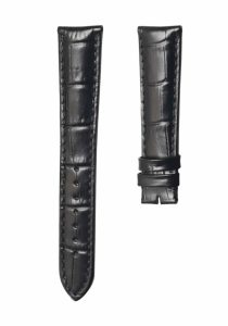 Black cane grain calf leather watch strap for Glashutte Original Senator 1‑39‑59‑01‑02‑04