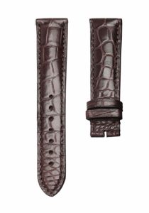 Dark Brown round grain alligator leather watch strap for Glashutte Original Senator 1‑39‑59‑01‑02‑04