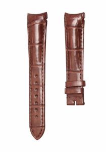 Brown cane grain alligator leather watch strap for Glashutte Original Senator 100‑04‑13‑02‑04