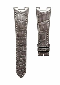 Grey cane grain alligator leather watch strap for Glashutte Original Vintage 1‑37‑02‑09‑02‑62