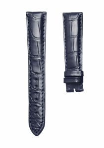 Dark Blue cane‑grain alligator leather watch strap for Glashutte Original Vintage 1‑39‑52‑04‑02‑04