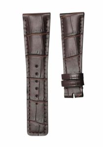 Dark brown cane grain calf leather watch strap for Gucci G‑CHRONOS 228958 I16K2 8169
