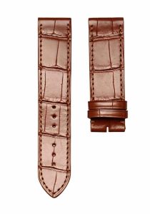 Light brown cane‑grain alligator leather watch strap without buckle for Gucci G‑TIMELESS YA1264062A