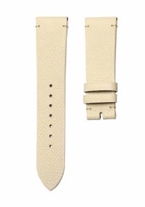 Beige hand grain calf leather watch strap without buckle for Gucci G‑TIMELESS YA1264062A