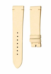 Beige print flat calf leather watch strap without buckle for Gucci G‑TIMELESS YA1264062A