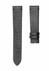 Black hand grain calf leather watch strap without buckle for Gucci G‑TIMELESS YA1264062A