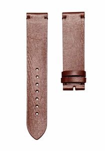 Brown flat calf leather watch strap without buckle for Gucci G‑TIMELESS YA1264062A