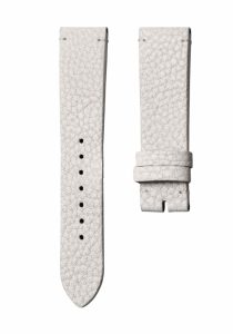 White grain calf leather watch strap without buckle for Gucci G‑TIMELESS YA1264062A