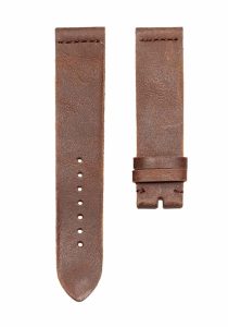 Brown crazy‑horse leather watch strap without buckle for Gucci G‑TIMELESS YA1264062A