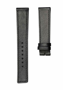 Black flat calf leather square‑tail watch strap without buckle for Gucci G‑TIMELESS YA126319