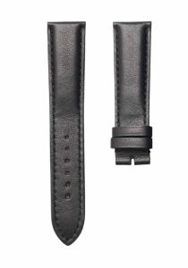 Black flat calf leather watch strap with white base, without buckle for Gucci G‑TIMELESS YA126319