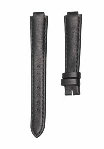 Black flat calf leather watch strap without buckle for Gucci HORSEBIT YA140507