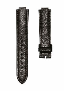 Black grain calf leather watch strap without buckle for Gucci HORSEBIT YA140507