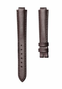 Dark brown flat calf leather watch strap without buckle for Gucci HORSEBIT YA140507