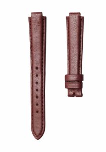 Jujube red flat calf leather watch strap without buckle for Gucci HORSEBIT YA140507