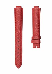 Jujube red grain calf leather watch strap without buckle for Gucci HORSEBIT YA140507