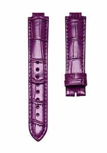 Purple cane‑grain calf leather watch strap without buckle for Gucci HORSEBIT YA140507