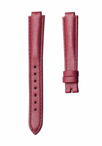 Wine red flat calf leather watch strap without buckle for Gucci HORSEBIT YA140507