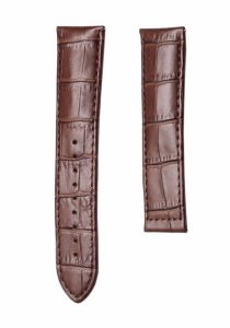 Brown cane grain calf leather watch strap for deployant buckle, fits Hamilton Jazzmaster Maestro H42615553