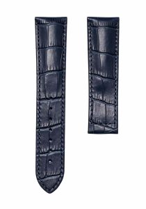 Dark blue cane grain calf leather watch strap for deployant buckle, fits Hamilton Jazzmaster Maestro H42615553