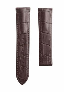 Dark brown cane grain calf leather watch strap for deployant buckle, fits Hamilton Jazzmaster Maestro H42615553