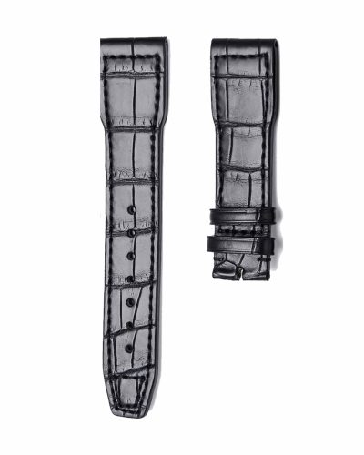 IWC Pilot IW377701 Alligator Leather Watch Strap Black Front