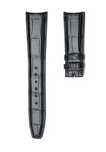 IWC Portofino IW356501 IW371605 Alligator Leather Watch Strap Black Curved Deployant Buckle Front