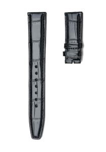 IWC Portofino IW356501 IW371605 Alligator Leather Watch Strap Black Straight Deployant Buckle Front