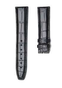 IWC Portofino IW356501 IW371605 Alligator Leather Watch Strap Black Straight Pin Buckle Front