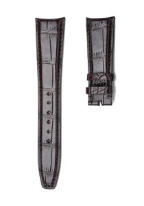 IWC Portofino IW356501 IW371605 Alligator Leather Watch Strap Dark Brown Curved Deployant Buckle Front