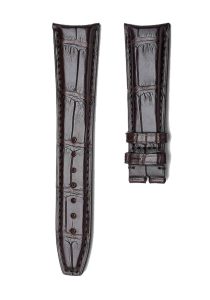 IWC Portofino IW356501 IW371605 Alligator Leather Watch Strap Dark Brown Curved Pin Buckle Front