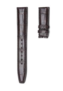 IWC Portofino IW356501 IW371605 Alligator Leather Watch Strap Dark Brown Straight Deployant Buckle Front