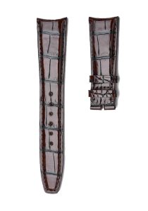 IWC Portofino IW356501 IW371605 Alligator Leather Watch Strap Dark Vintage Brown Curved Deployant Buckle Front