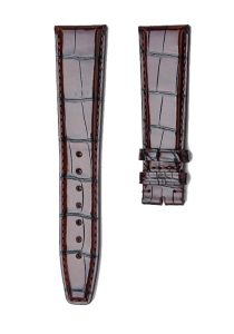 IWC Portofino IW356501 IW371605 Alligator Leather Watch Strap Dark Vintage Brown Straight Pin Buckle Front