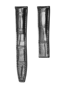 Black Cane Grain Alligator Watch Strap 120+80 For Maurice Lacroix Masterpiece MP6347