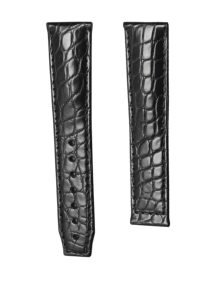 Black Round Grain Alligator Watch Strap For Maurice Lacroix Masterpiece MP6347