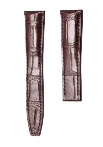 Brown Cane Grain Alligator Watch Strap 120+80 For Maurice Lacroix Masterpiece MP6347