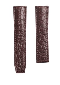 Brown Round Grain Alligator Watch Strap For Maurice Lacroix Masterpiece MP6347