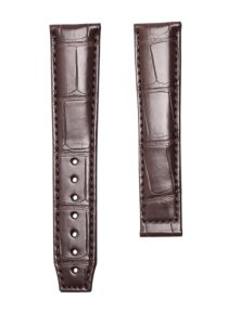 Dark Brown Cane Grain Alligator Watch Strap 105+90 For Maurice Lacroix Masterpiece MP6347