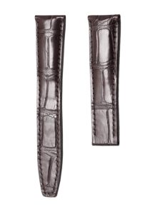 Dark Brown Cane Grain Alligator Watch Strap 120+80 For Maurice Lacroix Masterpiece MP6347
