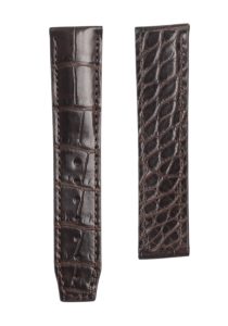 Dark Brown Double Sided Cane Grain Alligator Watch Strap For Maurice Lacroix Masterpiece MP6347